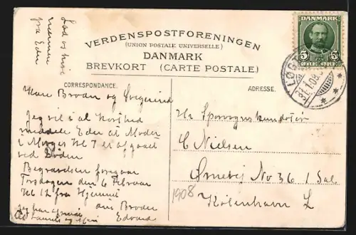 AK Jungetgaard, Panorama mit Pferden