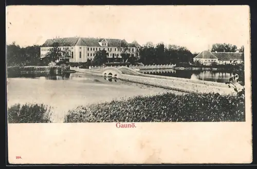 AK Gaunö, Schloss mit Brücke