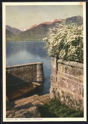 AK Magadino /Tessin, Partie am Ufer