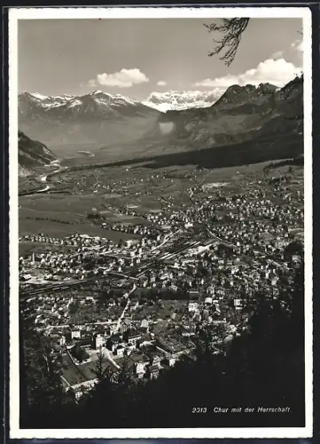 AK Chur, Chur mit der Herrschaft aus der Vogelschau