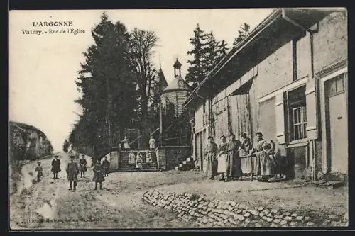 AK Valmy /Argonne, Rue de l`Eglise, Strassenpartie