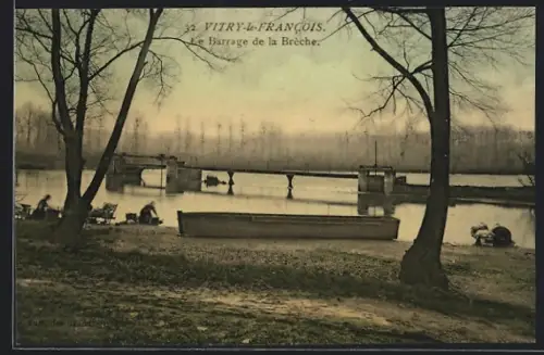 AK Vitry-le-Francois, Le Barrage de la Brèche
