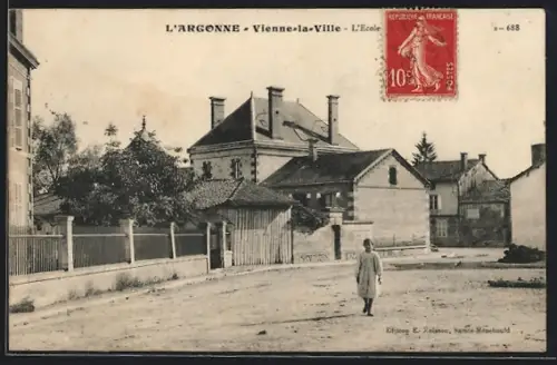 AK Vienne-la-Ville, L`Argonne, L`Ecole