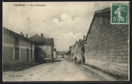 AK Vadenay, Rue Principale, Strassenpartie