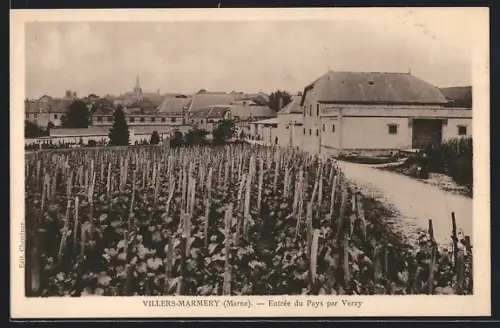 AK Villers-Marmery /Marne, Entrée du Pays par Verzy
