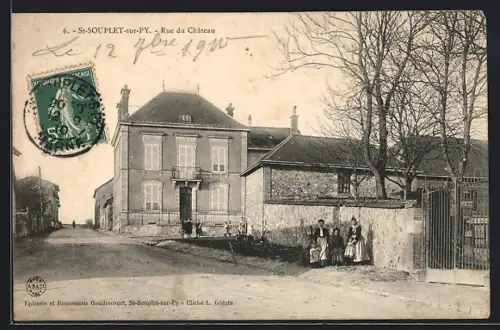AK St-Souplet-sur-Py, Rue du Château, Strassenpartie