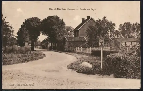 AK Saint-Eulien /Marne, Entrée du Pays