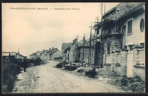 AK Ste-Marie-à-Py /Marne, Grande rue Dava, Strassenpartie