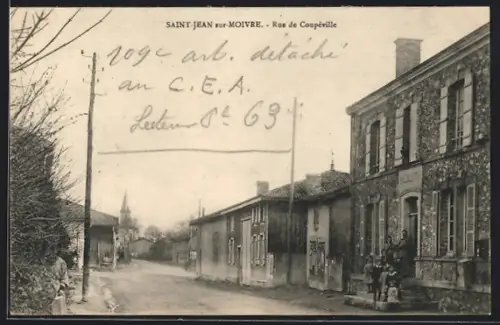 AK Saint-Jean-sur-Moivre, Rue de Coupéville, Strassenpartie