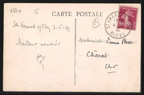 AK St-Amand-sur-Fion, Rue du Nochet, Strassenpartie