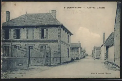 AK Sommessous, Rue du Châtel, Strassenpartie