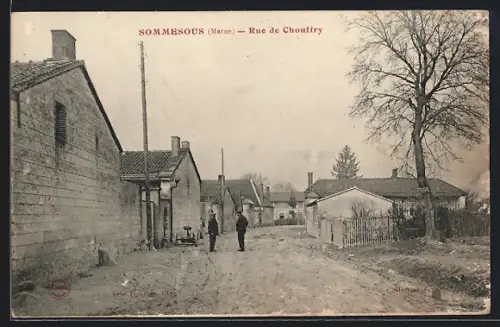 AK Sommesous /Marne, Rue de Chouffry, Strassenpartie