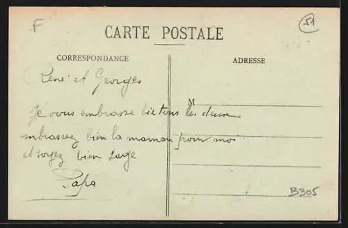 AK Somsois /Marne, Rue de l`Église, Strassenpartie