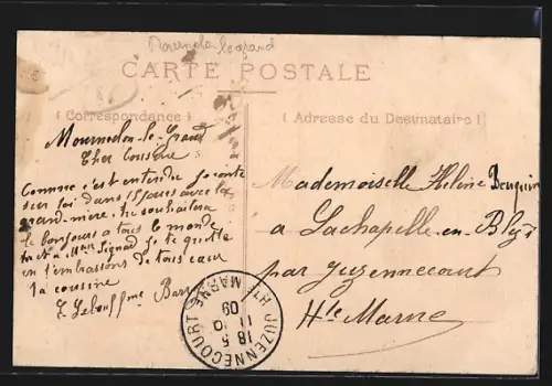 AK Mourmelon, Rue de Châlons, Strassenpartie