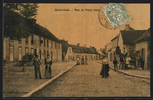 AK Saint-Just, Rue du Pavé bas, Strassenpartie