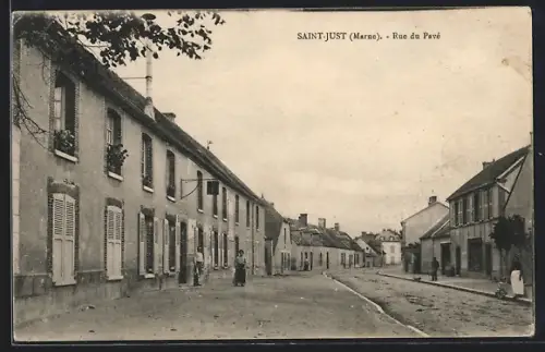 AK Saint-Just /Marne, Rue du Pavé, Strassenpartie