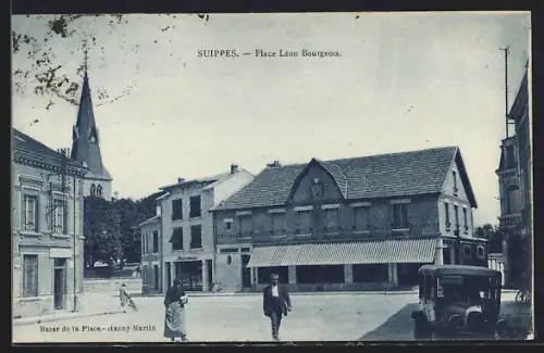 AK Suippes, Place Léon Bourgeois