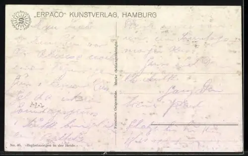 Ölgemälde-Imitations-AK Erpaco-Kunstverlag Nr. 65: Herbstmorgen in der Heide