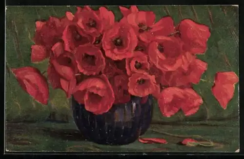 Ölgemälde-Imitations-AK Erpaco-Kunstverlag Nr. 9/5: Rote Tulpen