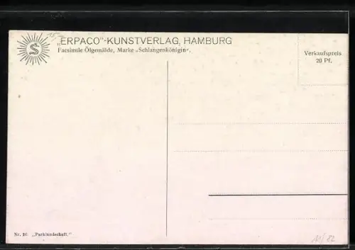 Ölgemälde-Imitations-AK Erpaco-Kunstverlag Nr. 26: Parklandschaft, Pavillon