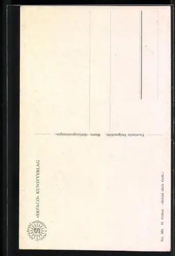 Künstler-AK Imita / A.S.-M. Leipzig Nr. 463, Behüt dich Gott, Dame winkt auslaufendem Schiff nach