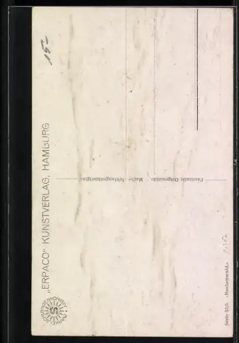 Ölgemälde-Imitations-AK Erpaco-Kunstverlag Nr. 23/5: Buchenwald, Gefällte Birke