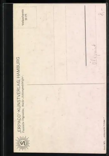 Ölgemälde-Imitations-AK Erpaco-Kunstverlag Nr. 22/1: Altdeutsche Trinker, Mädchen und zwei Trinker