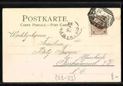 AK Holzhaus mit Wiese