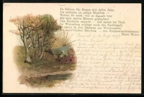 Sonnenschein-Lithographie Es blühen die Rosen wie jedes Jahr...