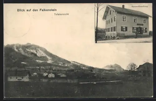 AK Pfronten, Falkenstein, Spezereihandlung, Blick nach dem Ort