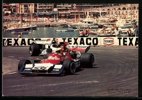 AK Iso Rivolta im Ford IRO 1 & Brabham im Ford BT 42, Formel 1 Autos auf der Rennstrecke