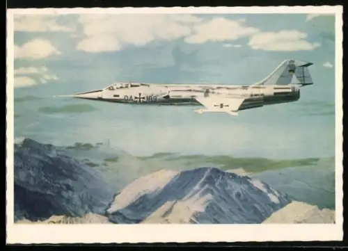 AK Flugzeug Starfighter F 104 G der Luftwaffe