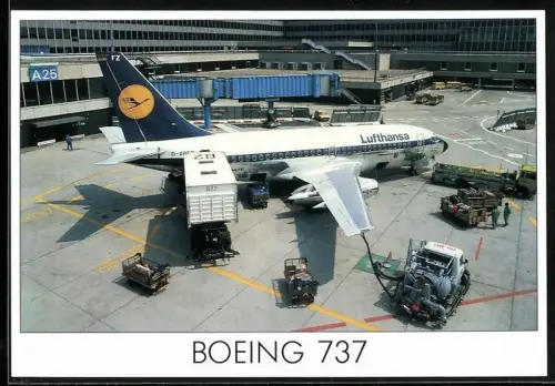 AK Flugzeug Boeing 737 der Lufthansa