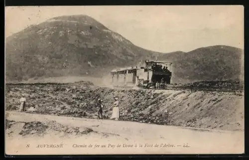 AK Chemin de fer au Puy de Dome à la Font de l`Arbre, Kleinbahn