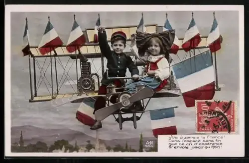 AK Kinder in einem Flugzeug