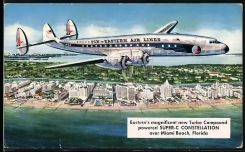 AK Flugzeug Super-C Constellation der Eastern Air Lines