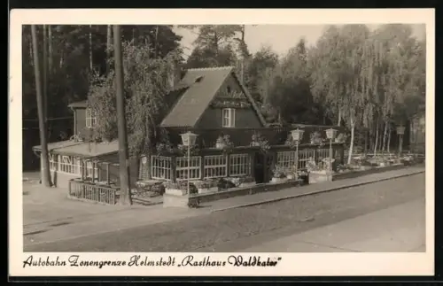 AK Helmstedt, Rasthaus Waldkater an der Autobahn Zonengrenze