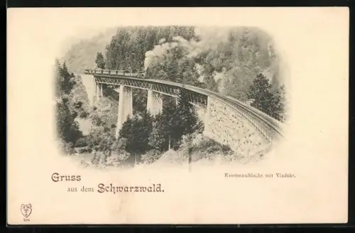 AK Ravennaschlucht mit Viadukt, Eisenbahn