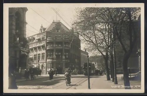 AK Kristiania, Stortingsgaten, Strassenbahn