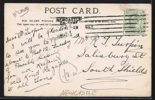 AK Newcastle, King`s Visit 1906, Corporation`s decorated car, Strassenbahn