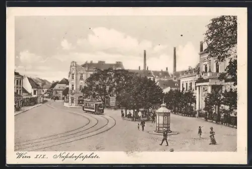 AK Wien, Nussdorferplatz mit Strassenbahn
