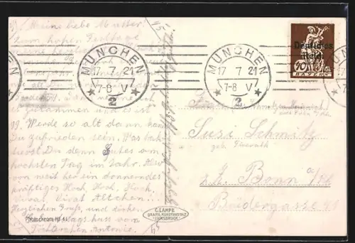 AK München, Totale vom Maximilianeum aus, Strassenbahn