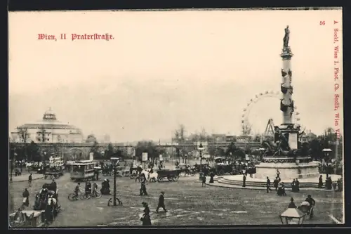 AK Wine, Partie der Praterstrasse, Strassenbahn