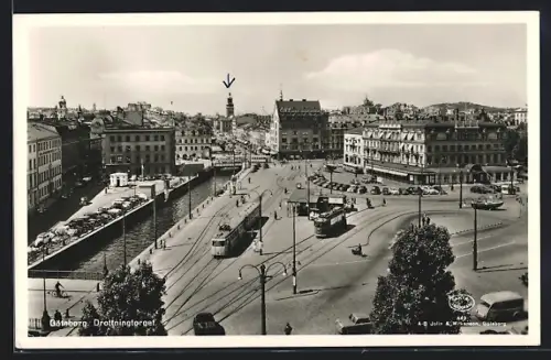 AK Göteborg, Drottningtorget, Strassenbahn