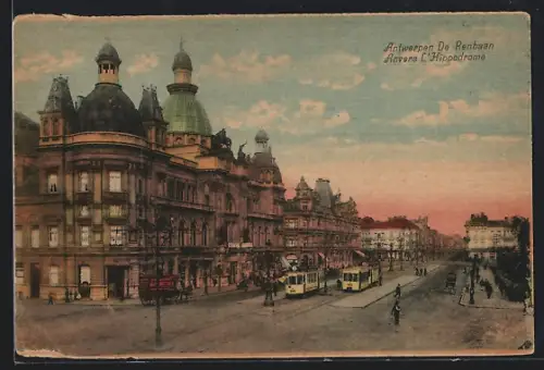 AK Antwerpen, De Renbaan, Strassenbahn