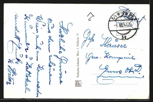 AK Wien, Blick auf die Oper, Strassenbahn