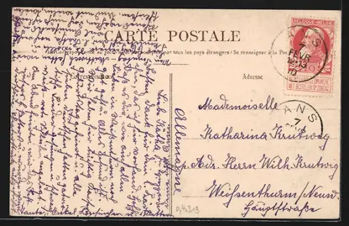 AK Liège, La Poste, Strassenbahn