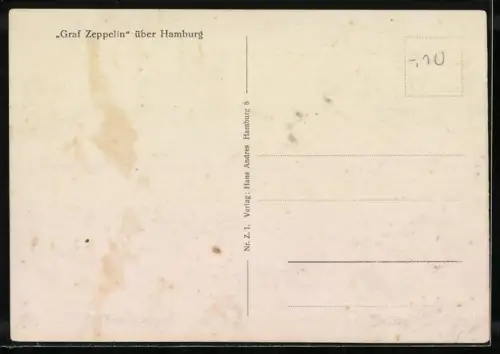 AK Hamburg, Graf Zeppelin überfliegt den Ort