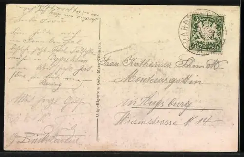 AK Echterdingen, Die Unglücksstelle 1908, Das zerstörte Zeppelin`sche Luftschiff Modell 4
