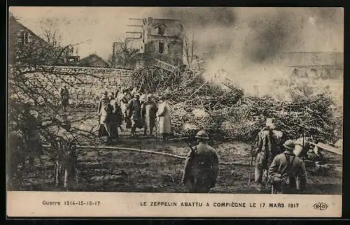 AK Compiègne, Le Zeppelin Abbatu